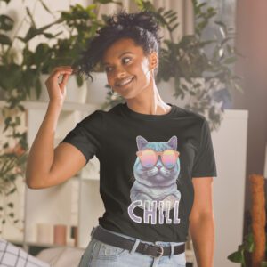 Gato Chill Playera Mujer